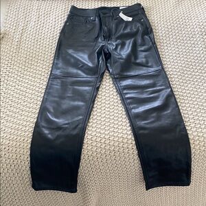 Women’s Black Leather Jeans